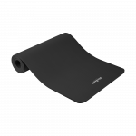 Gimnastikos kilimėlis jogai, pilatesui, fitnesui, 183x61 cm, storis 1.5 cm, NBR medžiaga, juoda, REBEL ACTIVE