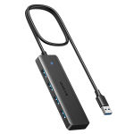 &Scaron;akotuvas USB-A 4 prievadų (USB 3.0) 1.0m, juodas
