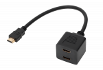HDMI adapterio ki&scaron;tukas - 2 x lizdas ant 30 cm kabelio