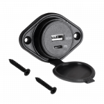 USB+USB tipo C automobilinis įkroviklis su greito įkrovimo ir maitinimo tiekimo funkcija