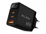 Sieninis įkroviklis USB lizdas + USB-Cx2 PD 65W GAN juodas