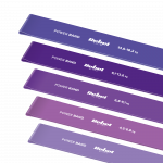 Latekso mank&scaron;tos juostų rinkinys - Mini Band L, 2.3-18.2 kg, 5 juostos, violetinė, REBEL ACTIVE