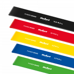 Latekso mank&scaron;tos juostų rinkinys - Mini Band L, 2.3-18.2 kg, 5 juostos, spalvinga, REBEL ACTIVE