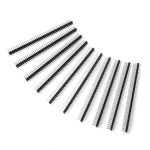Tiesi auksinių kai&scaron;čių 2x40 jungtis su 2.54mm rastru - juoda - 10 vnt - justPi