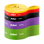 TPE mank&scaron;tos juostų rinkinys - Power Band PTs-1, 4-55 kg, 5 TPE juostos, REBEL ACTIVE