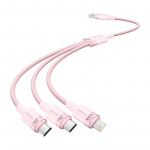 USB 2.0 A į 3in1 3A laidas Vention CTPPG 1.5M (rožinis)