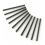 Auksinių kai&scaron;čių 2x40 kampinė jungtis su 2.54mm rastru - juoda - 10 vnt - justPi