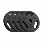 Bituminių svarelių rinkinys 4x1.25kg, skylė 31mm, plok&scaron;tė su rankenomis, REBEL ACTIVE