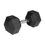 Gumuotas ketaus hantelis HEX 20kg, REBEL ACTIVE