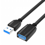Prailginimo kabelis USB 3.0, i&scaron;orinis USB į moteri&scaron;ką USB, ventiliacija 2 m (juoda)