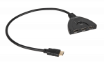 HDMI jungiklio jungtis ant 1 i&scaron;vesties / 2 įėjimų kabelio.