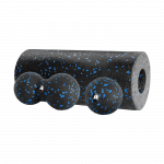 Masažo volelio rinkinys, volelis, rutulys, duobolas, 3 elementai, juoda ir mėlyna, EPP medžiaga, REBEL ACTIVE