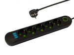 PS-530 5 lizdų 3xUSB tinklo ilgintuvas 3m juodas 2x1mm