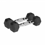 Gumuoti ketaus hanteliai HEX 2x1kg, REBEL ACTIVE