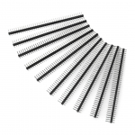 Tiesi auksinių kai&scaron;čių 1x40 jungtis su 2.54mm rastru - juoda - 10 vnt - justPi