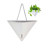 Savaime laistantis gėlių vazonas &ndash; 14.5 cm &ndash; baltas &ndash; su