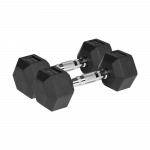 Gumuoti ketaus hanteliai HEX 2x4kg, REBEL ACTIVE