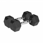 Gumuoti ketaus hanteliai HEX 2x5kg, REBEL ACTIVE