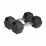 Gumuoti ketaus hanteliai HEX 2x8kg, REBEL ACTIVE