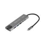&Scaron;akotuvas HUB USB C HDMI 2x USB3.0 2x USB C RJ45