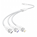 USB 2.0 A į 3-in-1 6A laidas Vention CTRWG 1.5M (baltas)