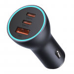 Automobilinis įkroviklis Baseus Golden Contactor Pro 2x USB-C 1x USB 65W - pilkas