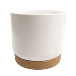 Savaime laistantis gėlių vazonas &ndash; 14.5 cm &ndash; baltas &ndash; su