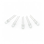 LED 5mm white cool skaidrus - 5 vnt