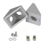 Kampinis laikiklis 20x20mm M4 aliuminio profiliams 2020 - TSLOT, T-NUT, TNUT - 2x varžtai ir veržlės