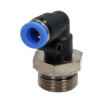 Kampinė pneumatinė ki&scaron;tukinė jungtis žarnai, fi 8 mm, G 1/2 M, plastikinė