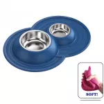 Dubenėlis gyvūnui dvigubas su mink&scaron;tu kilimėliu, Georplast Volcano Inox Double