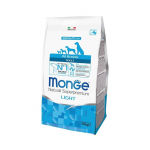Monge Light adult sausas pa&scaron;aras suaugusiems &scaron;unims su la&scaron;i&scaron;a ir ryžiais 12kg