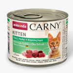 Animonda Carny Kitten &ndash; konservai kačiukams su jautiena, vi&scaron;tiena ir triu&scaron;iena, 200 g