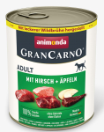 Animonda GranCarno Adult Beef + Venison with Aples: konservai &scaron;unims su &scaron;viežia jautiena ir elniena, pagardinta obuoliais, 800 g
