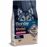 Monge BWild adult sausas pa&scaron;aras suaugusiems &scaron;unims su žąsiena 12kg