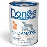 Monge Monoproteico Solo Anatra &ndash; Monoproteininiai konservai &scaron;unims su gryna antiena, 400 g