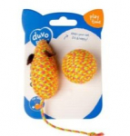 Žaislas katei - Pelytė ir kamuoliukas, 17,5x3,5x4,5cm