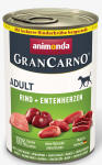 Animonda GranCarno Adult Beef + Duck Hearts: konservai suaugusiems &scaron;unims su jautiena ir ančių &scaron;irdelėmis, 400 g
