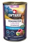 Ontario Monoproteino konservai &scaron;unims su ėriena ir rudaisiais ryžiais, 400 g