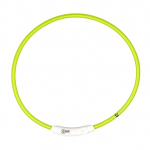 &Scaron;viečiantis antkaklis &scaron;unims, SEECURITY, nailoninis, USB, žalias, 35 cm
