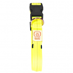 &Scaron;viečiantis ir &scaron;viesą atspindintis antkaklis &scaron;unims, SEECURITY, nailoninis, USB, geltonas, 40 cm