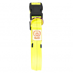 &Scaron;viečiantis ir &scaron;viesą atspindintis antkaklis &scaron;unims, SEECURITY, nailoninis, USB, geltonas, 50 cm