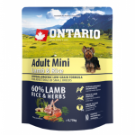 Ontario Adult Mini Lamb and Rice, 0,75 kg, pa&scaron;aras mažų veislių &scaron;unims su ėriena ir ryžiais