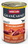 Animonda GranCarno Adult Poultry Hearts: konservai suaugusiems &scaron;unims su pauk&scaron;tienos &scaron;irdelėmis, 400 g