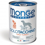 Monge Monoproteico Solo Tacchino &ndash; Monoproteininiai konservai &scaron;unims su gryna kalakutiena, 400 g