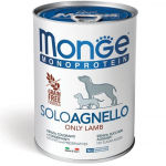 Monge Monoproteico Solo Agnello &ndash; Monoproteininiai konservai &scaron;unims su gryna ėriena, 400 g
