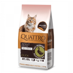 QUATTRO 1,5 kg Duck for Adult Indoor Cats visavertis sausas pa&scaron;aras suaugusioms naminėms katėms su antiena, 1,5 kg