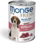 Monge Fresh Pate and chunkies Veal - konservai &scaron;unims su ver&scaron;ienos gabaliukais, 400 g