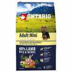 Ontario Adult Mini Lamb and Rice, 6,5 kg, pa&scaron;aras mažų veislių &scaron;unims su ėriena ir ryžiais