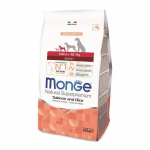 Monge mini adult sausas pa&scaron;aras mažų veislių suaugusiems &scaron;unims su la&scaron;i&scaron;a ir ryžiais 7,5kg